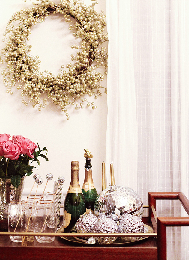 new years bar cart