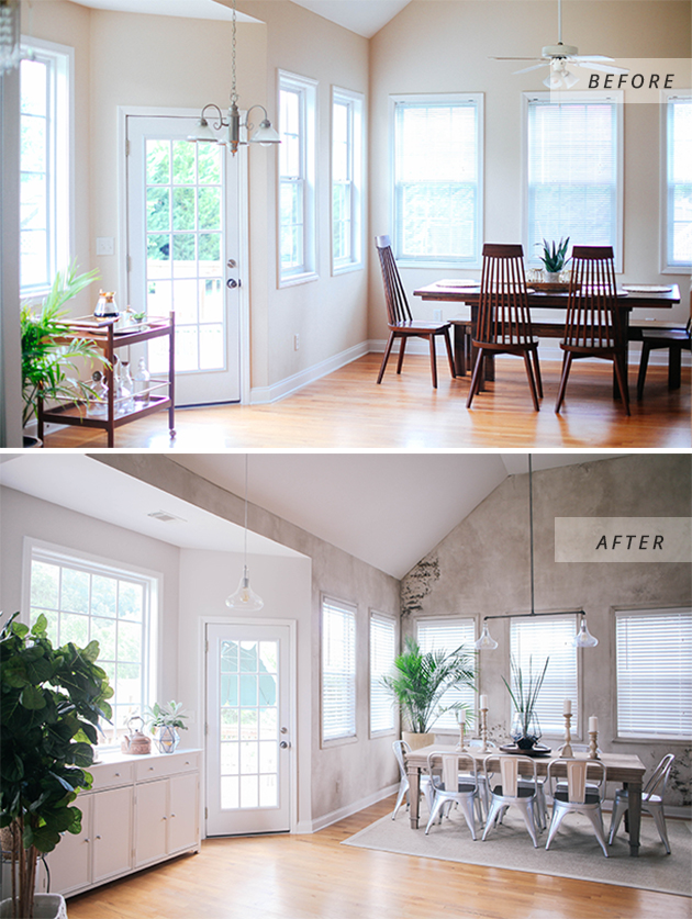 before and after dining room reveal