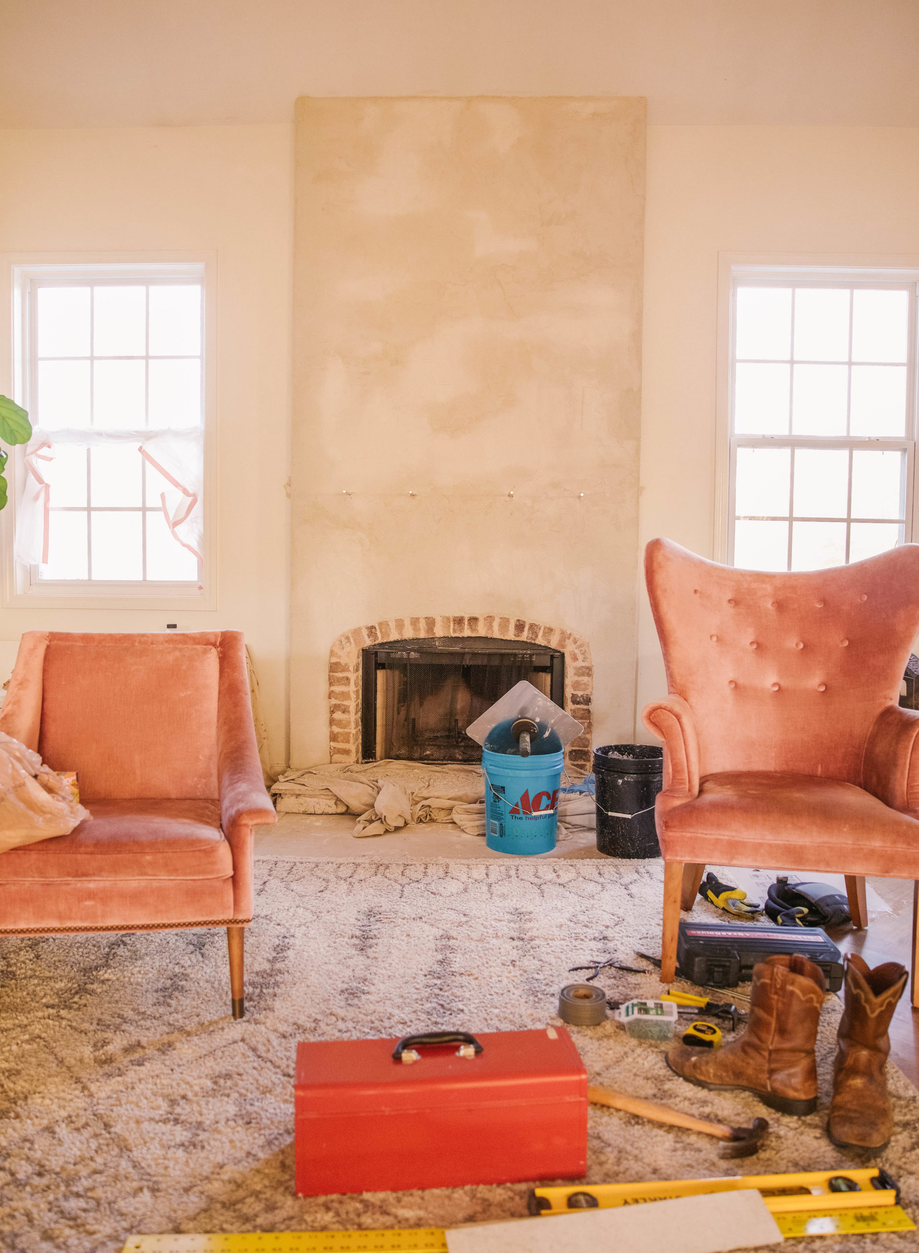 thin brick fireplace trim