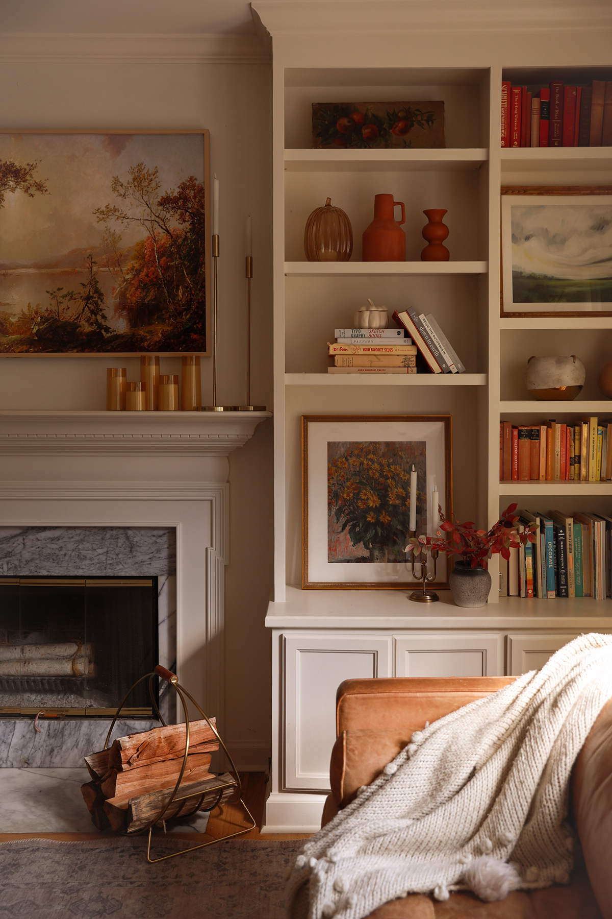 living room bookshelf decor