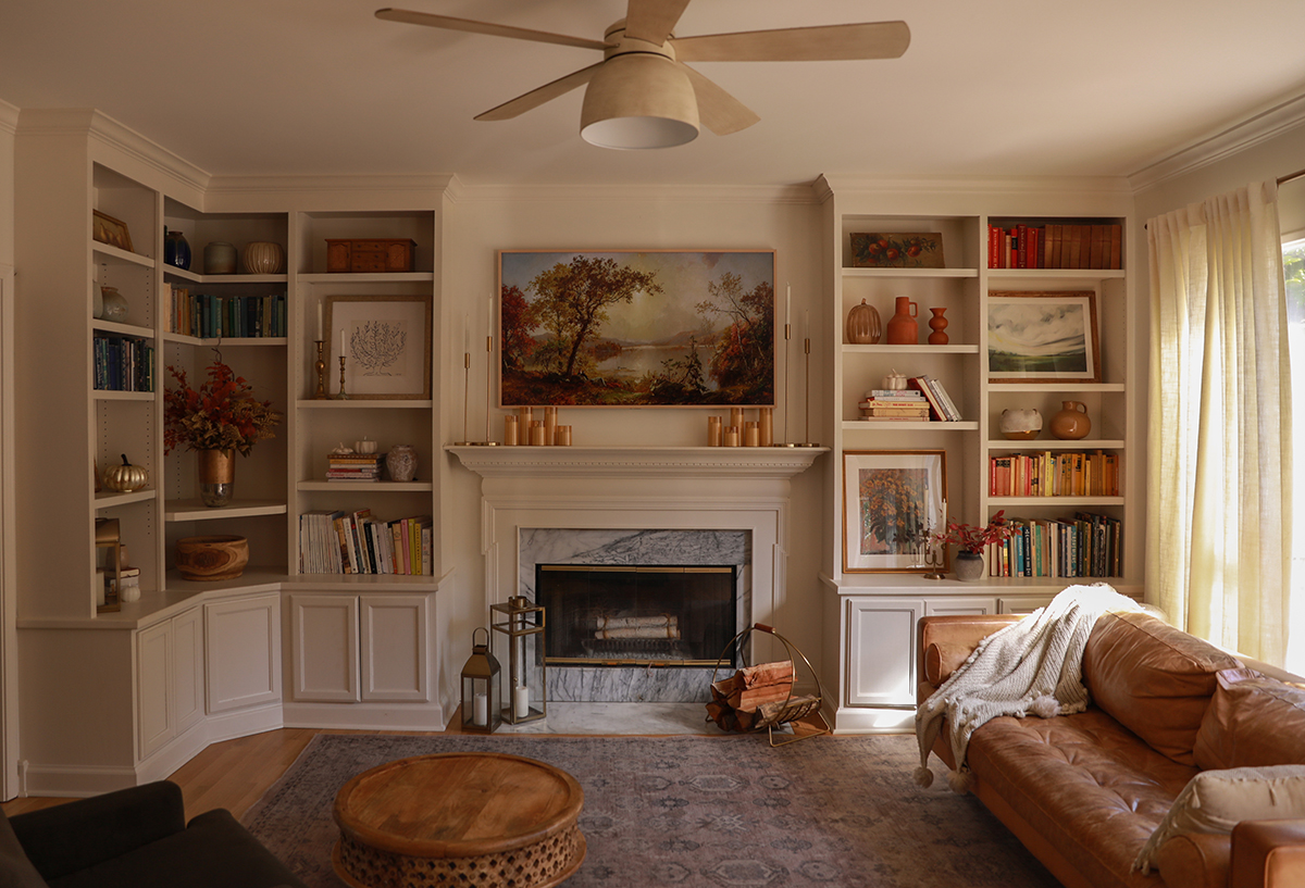 living room fall decor