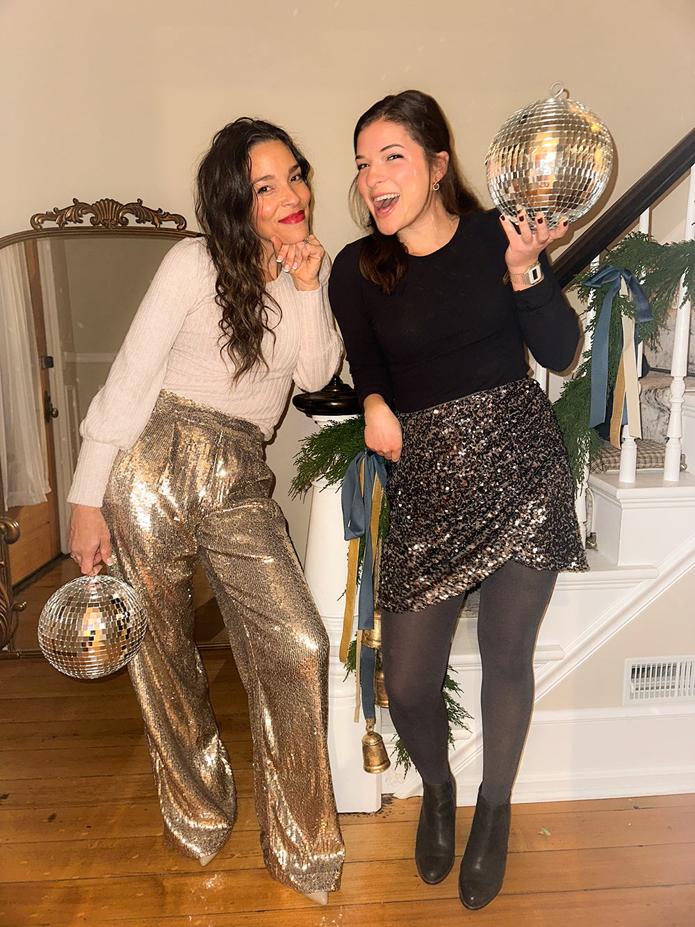 NYE outfit ideas - sequin pants - sezane