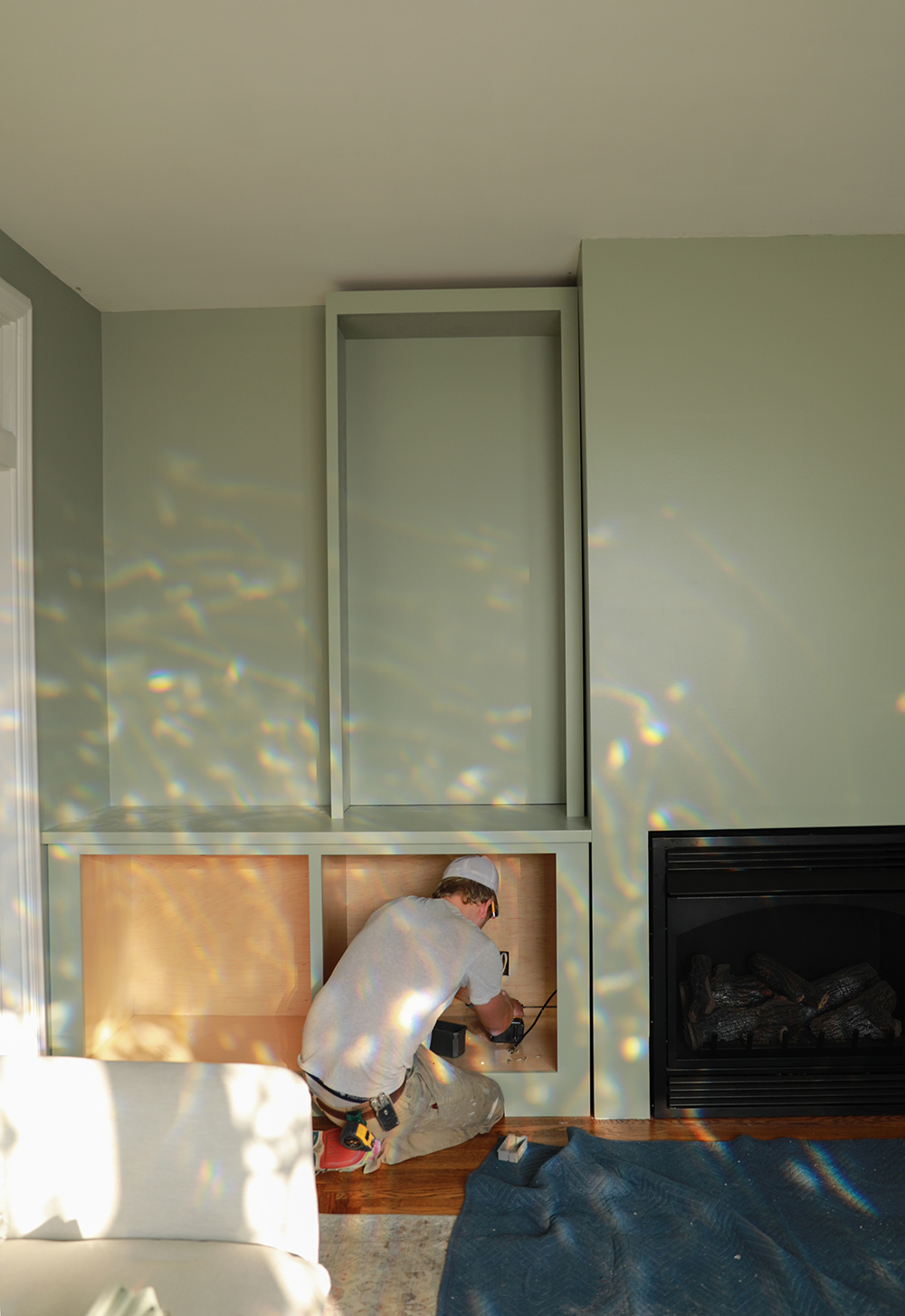 bookshelf and cabinet installation 
