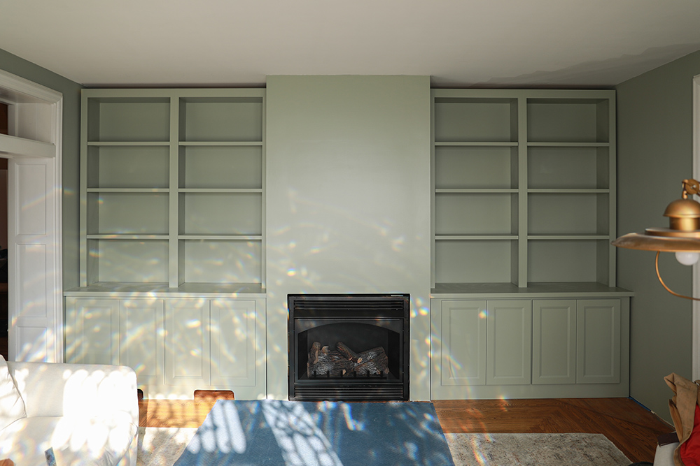 bookshelf and cabinet design build