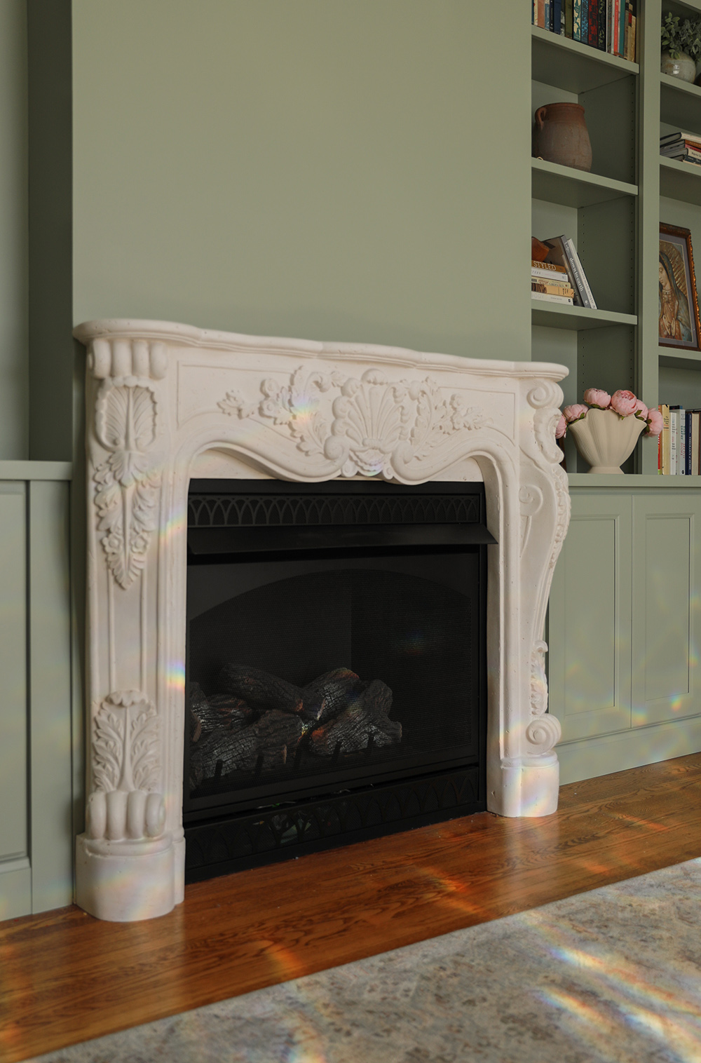 how to install a cast stone fireplace surround