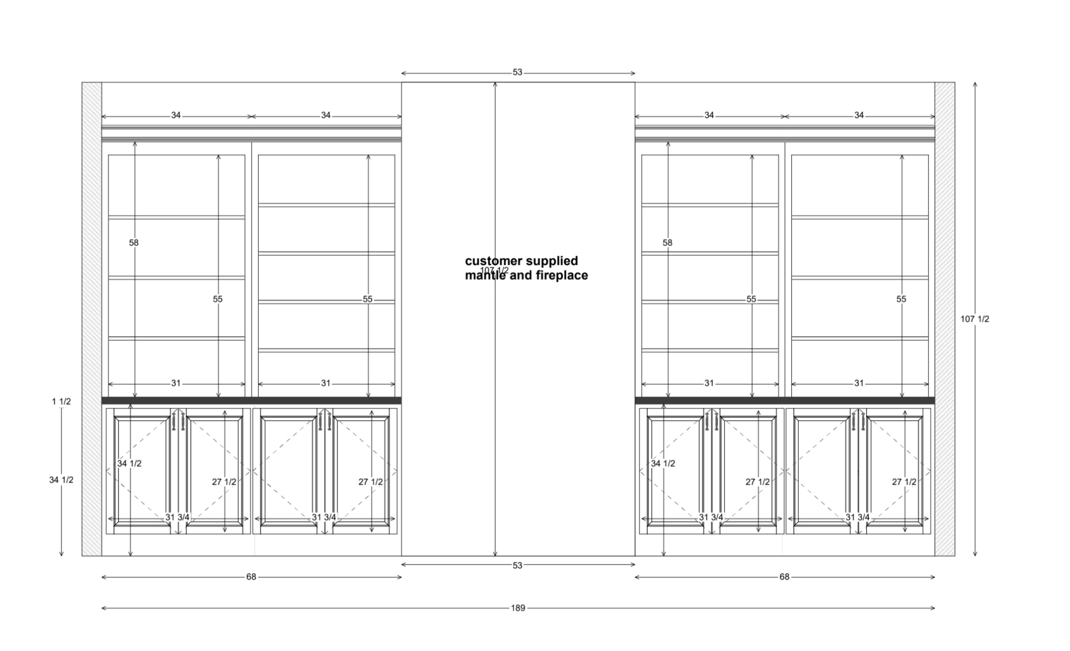 bookshelf and cabinet renderings