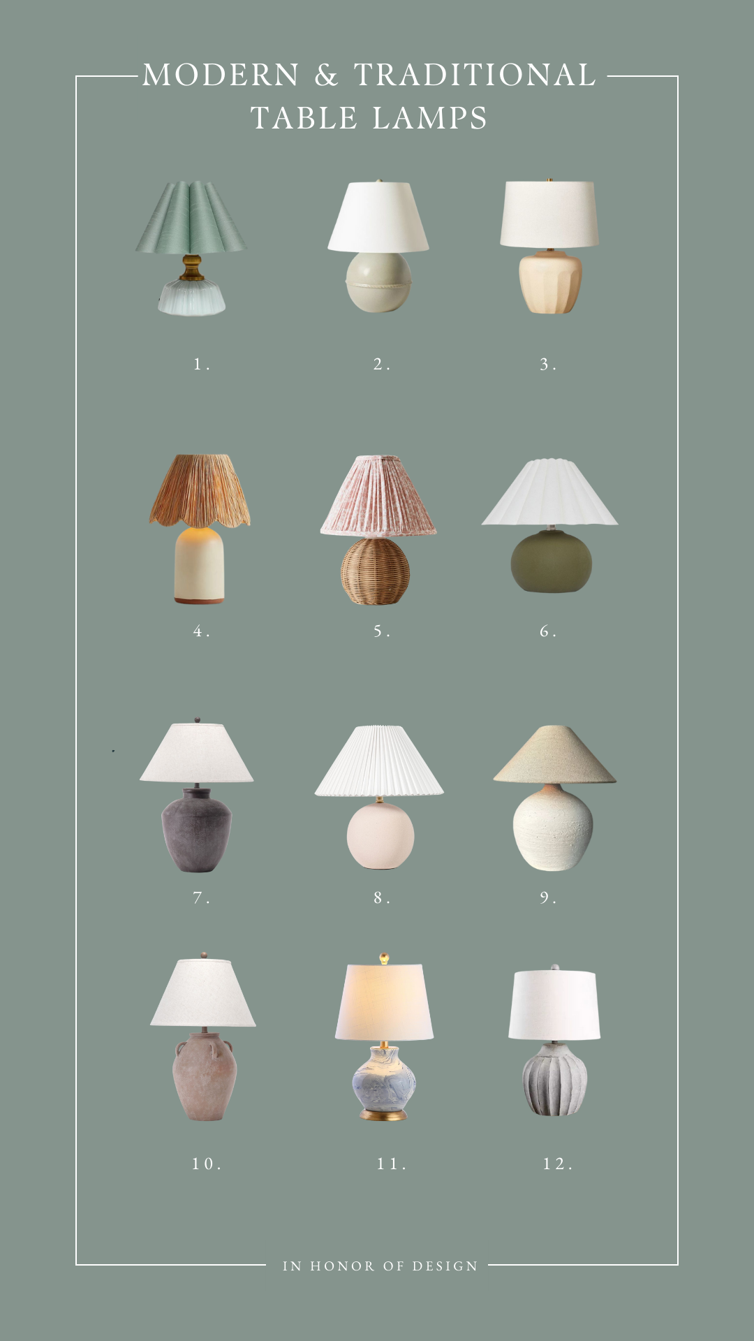 modern and traditional table lamps
